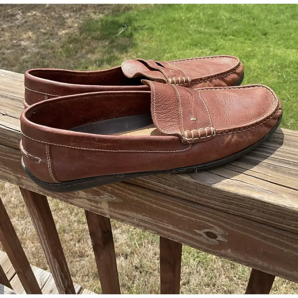 Johnston & Murphy Brown Leather Driving Moccasin Loafers Men's 13M
